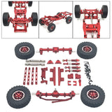 Maxbell 1:12 Front and Rear Axle Assembly Metal Drive Shaft for LC79 DIY Accessories red