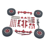 Maxbell 1:12 Front and Rear Axle Assembly Metal Drive Shaft for LC79 DIY Accessories red