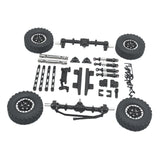 Maxbell 1:12 Front and Rear Axle Assembly Metal Drive Shaft for LC79 DIY Accessories black