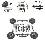 Maxbell 1:12 Front and Rear Axle Assembly Metal Drive Shaft for LC79 DIY Accessories black