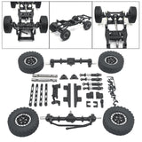 Maxbell 1:12 Front and Rear Axle Assembly Metal Drive Shaft for LC79 DIY Accessories black