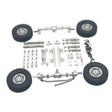 Maxbell 1:12 Front and Rear Axle Assembly Metal Drive Shaft for LC79 DIY Accessories argent