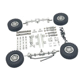 Maxbell 1:12 Front and Rear Axle Assembly Metal Drive Shaft for LC79 DIY Accessories argent
