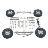 Maxbell 1:12 Front and Rear Axle Assembly Metal Drive Shaft for LC79 DIY Accessories argent
