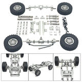 Maxbell 1:12 Front and Rear Axle Assembly Metal Drive Shaft for LC79 DIY Accessories argent