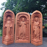 Maxbell Wood Carving Ornaments Catholic Relics Gift Crafts for Bedroom Table Desktop