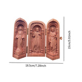 Maxbell Wood Carving Ornaments Catholic Relics Gift Crafts for Bedroom Table Desktop