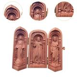 Maxbell Wood Carving Ornaments Catholic Relics Gift Crafts for Bedroom Table Desktop