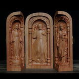 Maxbell Wood Carving Ornaments Catholic Relics Gift Crafts for Bedroom Table Desktop