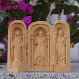 Maxbell Wood Carving Ornaments Catholic Relics Sculpture for Home Living Room Office