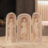 Maxbell Wood Carving Ornaments Catholic Relics Sculpture for Home Living Room Office