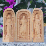 Maxbell Wood Carving Ornaments Catholic Relics Sculpture for Home Living Room Office