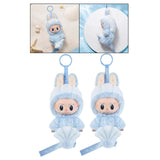 Maxbell Labubu Plush Keychain Pendant Toy Cartoon with Keyring Accessories Plush Toy THE MONSTERS