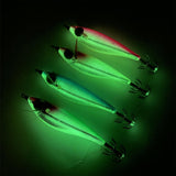 Maxbell Luminous Squid Jigs Hook Glow Float Minnow Lure for All Waters Freshwater red green