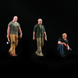 Maxbell 3 Pieces 1:64 Model People Figures for DIY Projects Miniature Scene Railways
