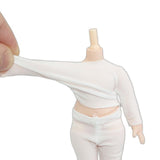 Maxbell 4x 1:12 Dolls Clothes Set Scene Photo Prop Base Layer Shirt for Gsc BJD Doll long sleeved suit