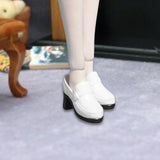 Maxbell 1/6 BJD Doll Fashion Shoes Handmade Toys for 12 inch Female Soldiers Figures White