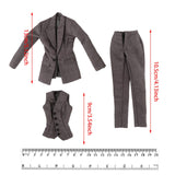 Maxbell 3x 1:6 Female Figure Doll Clothes for 12 inch Dress up Female Action Figures Gray