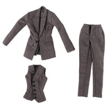 Maxbell 3x 1:6 Female Figure Doll Clothes for 12 inch Dress up Female Action Figures Gray