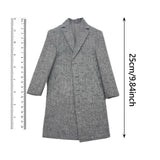 Maxbell 1/6 Male Trench Coat Action Figures Windbreaker for 12inch Male Dolls Figure gray