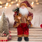 Maxbell Christmas Doll Ornament Santa Claus Figurine for Holiday Window Display Home red and gold
