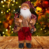 Maxbell Christmas Doll Ornament Santa Claus Figurine for Holiday Window Display Home red and gold