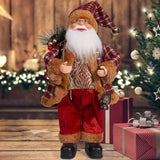 Maxbell Christmas Doll Ornament Santa Claus Figurine for Holiday Window Display Home red and gold