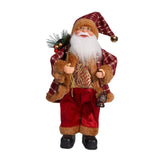 Maxbell Christmas Doll Ornament Santa Claus Figurine for Holiday Window Display Home red and gold