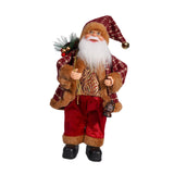 Maxbell Christmas Doll Ornament Santa Claus Figurine for Holiday Window Display Home red and gold