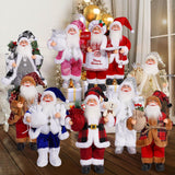 Maxbell Christmas Doll Ornament Santa Claus Figurine for Holiday Window Display Home red and gold