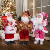 Maxbell Christmas Doll Ornament Santa Claus Figurine for Holiday Window Display Home red and gold