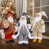 Maxbell Christmas Doll Ornament Santa Claus Figurine for Holiday Window Display Home red and gold
