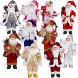 Maxbell Christmas Doll Ornament Santa Claus Figurine for Holiday Window Display Home red and gold