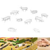Maxbell 10x 1/87 Scale Cow Model Dioramas Architectural Resin Mini Cows Fairy Garden