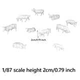 Maxbell 10x 1/87 Scale Cow Model Dioramas Architectural Resin Mini Cows Fairy Garden