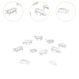 Maxbell 10x 1/87 Scale Cow Model Dioramas Architectural Resin Mini Cows Fairy Garden