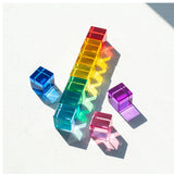 Maxbell 96 Pieces Acrylic Cubes Educational Transparent for Boys Girls Children Kids