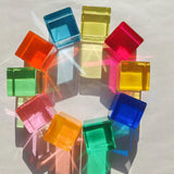 Maxbell 96 Pieces Acrylic Cubes Educational Transparent for Boys Girls Children Kids