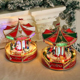 Maxbell Christmas Carousel Music Box Decorative for Kids Daughter Holiday Decoration Red