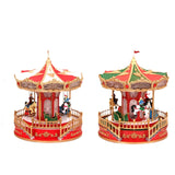 Maxbell Christmas Carousel Music Box Decorative for Kids Daughter Holiday Decoration Red