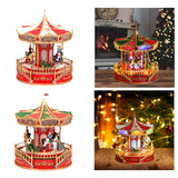 Maxbell Christmas Carousel Music Box Decorative for Kids Daughter Holiday Decoration Red