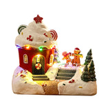 Maxbell Village Figurines Musical Rotating for Living Room Book Store Kids ice cream