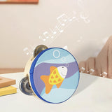 Maxbell Wood Handheld Tambourines Handbell Educational Toy for Dancing Game Toys KTV 10cm Fish