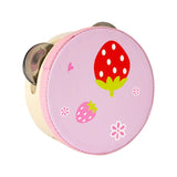 Maxbell Wood Handheld Tambourines Handbell Educational Toy for Dancing Game Toys KTV 10cm Strawberry