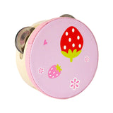 Maxbell Wood Handheld Tambourines Handbell Educational Toy for Dancing Game Toys KTV 10cm Strawberry