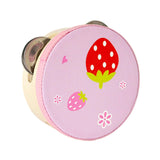 Maxbell Wood Handheld Tambourines Handbell Educational Toy for Dancing Game Toys KTV 10cm Strawberry