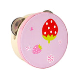 Maxbell Wood Handheld Tambourines Handbell Educational Toy for Dancing Game Toys KTV 10cm Strawberry