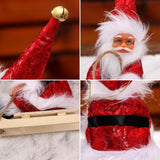 Maxbell Santa Claus Skiing Figure Indoor Desk Santa Claus sleigh Figurine Decoration Red