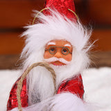 Maxbell Santa Claus Skiing Figure Indoor Desk Santa Claus sleigh Figurine Decoration Red