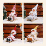 Maxbell Santa Claus Skiing Figure Indoor Desk Santa Claus sleigh Figurine Decoration Red